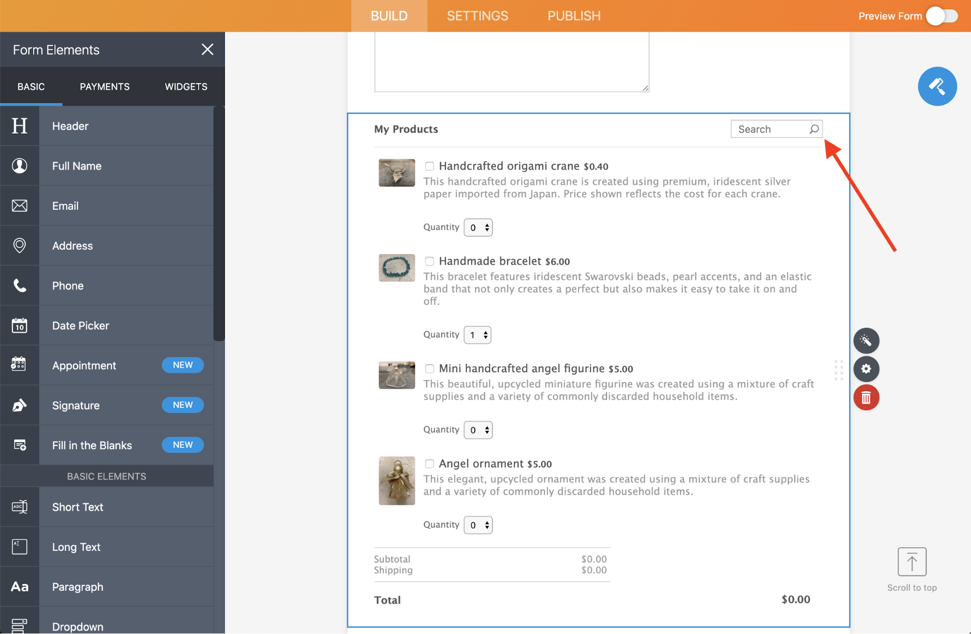 Find products easily in order forms with a new search tool Image-1
