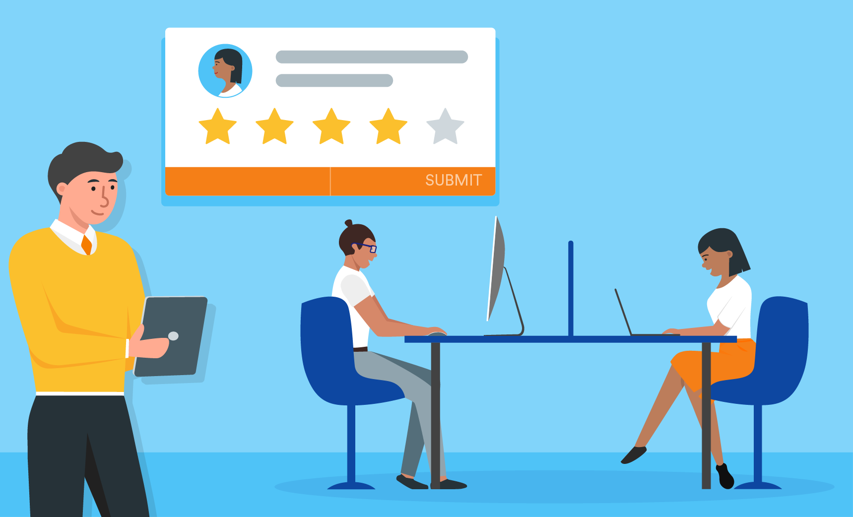 manager evaluate their employee with online form