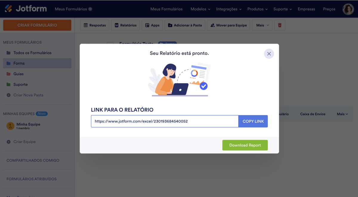 Meus Relatórios - Relatório pronto