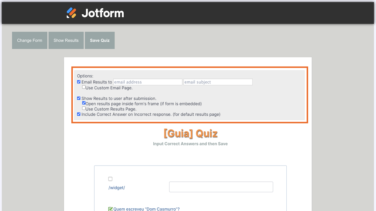 Como usar a ferramenta Quiz Form - 4