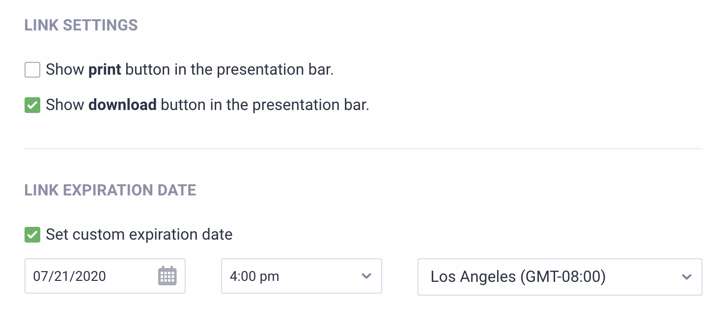 Showing the Link Settings and the Link Expiration Date in Jotform Report Builder