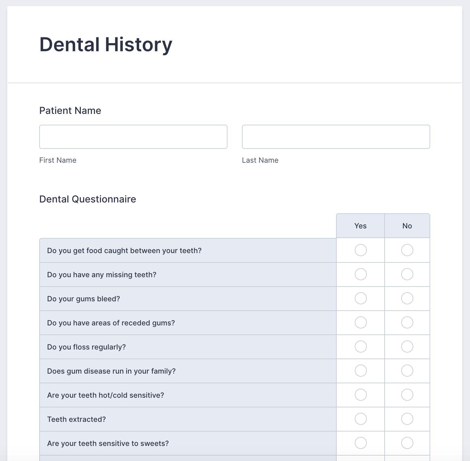 Dental History