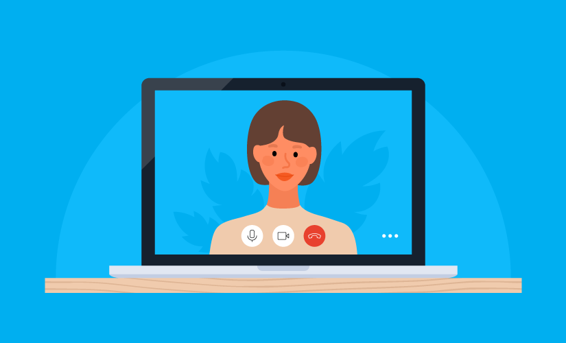 Woman in a Skype call