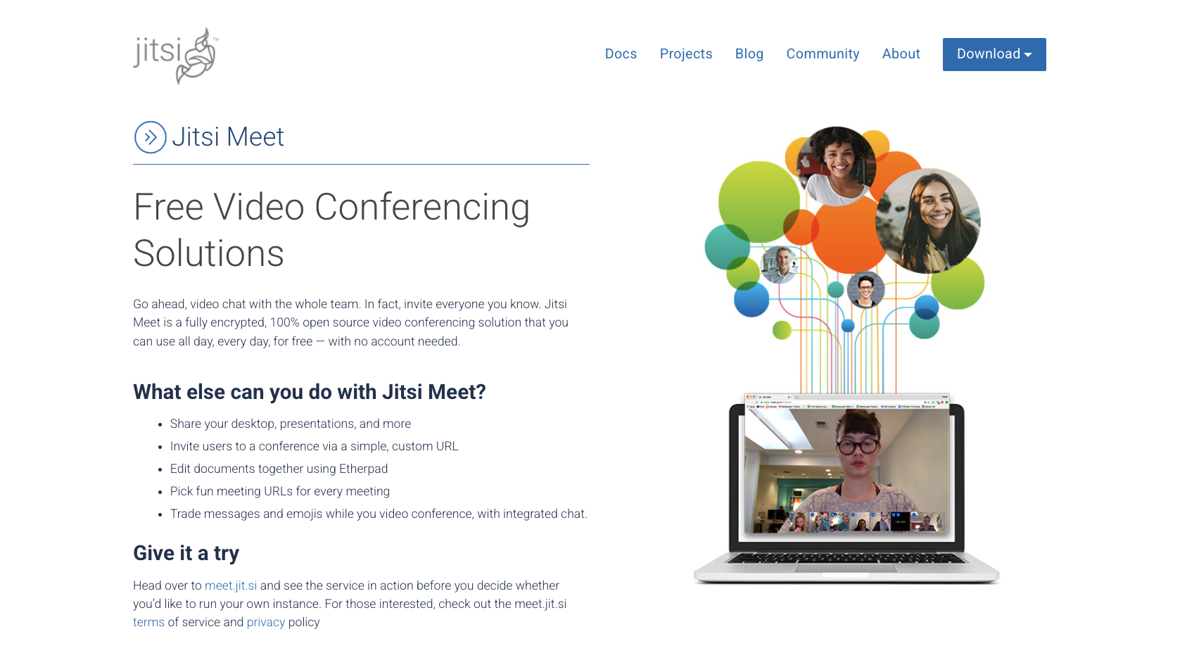 Jitsi Meet Landing Page