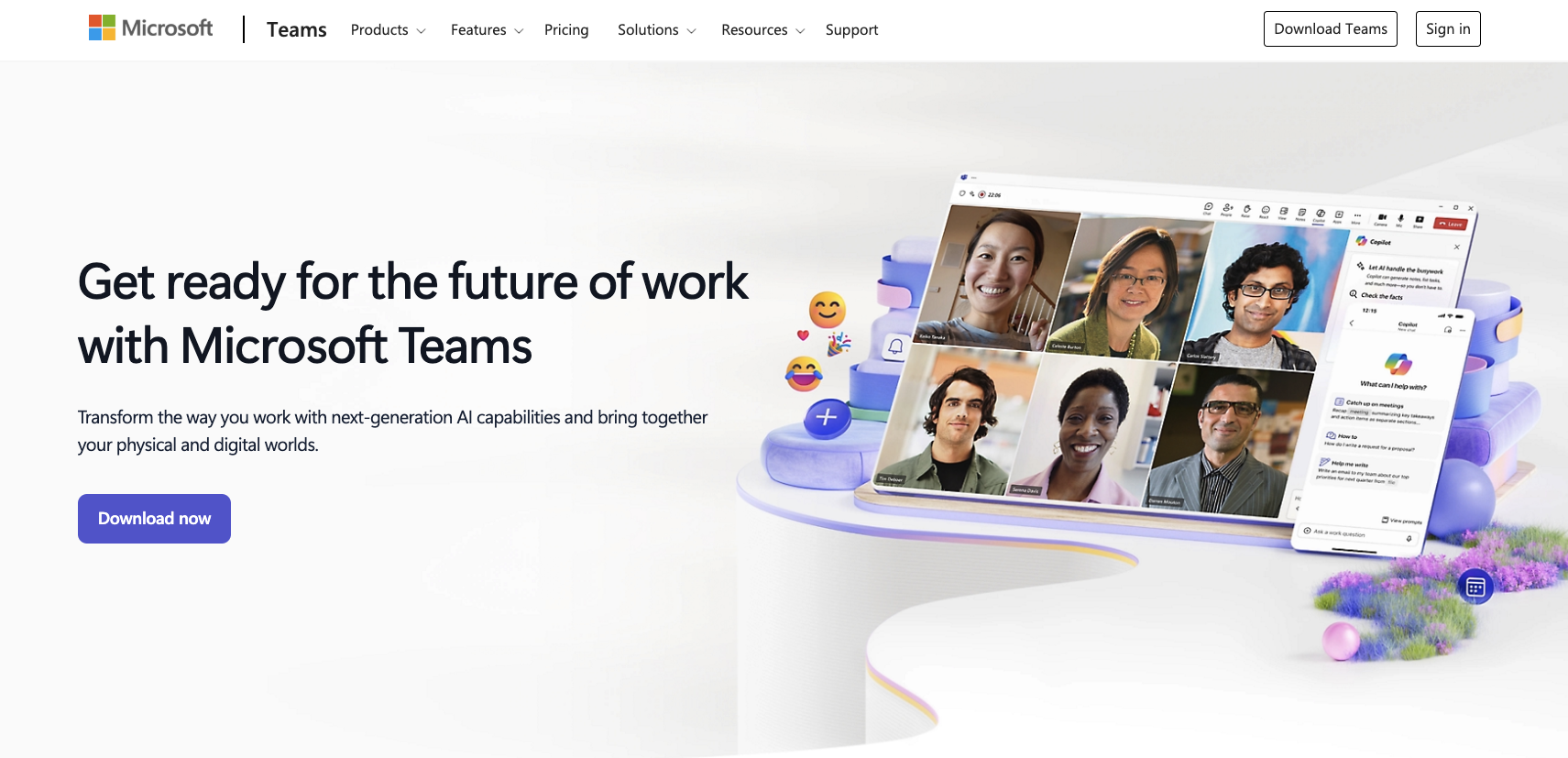 Microsoft Teams Landing Page