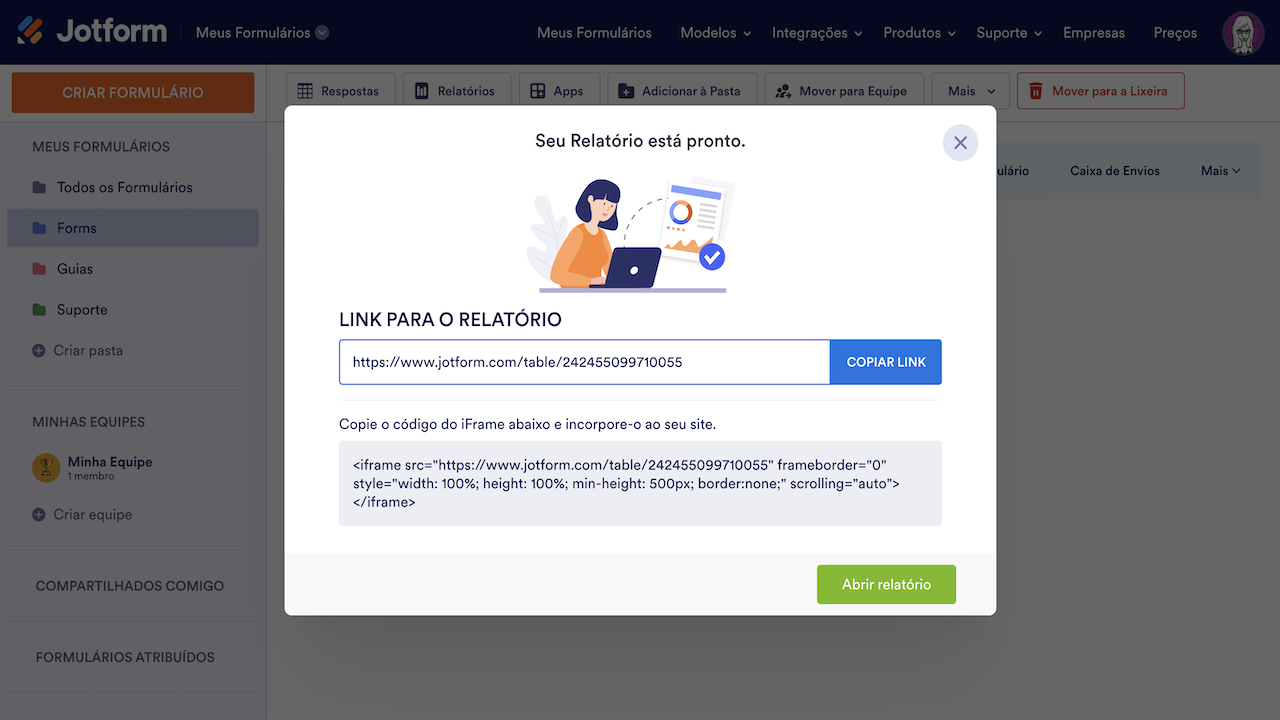 Relatório - Link de Compartilhamento