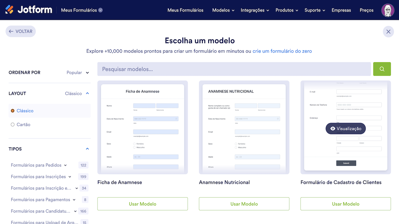Modelo de Formulário - Visualizar Modelo