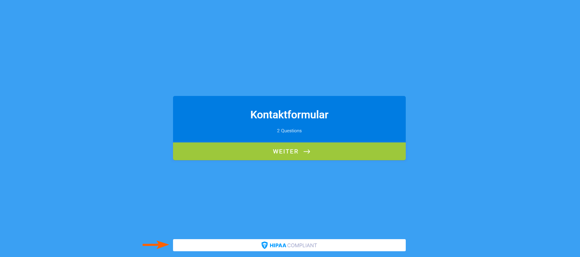 HIPAA Compliance-Ausweis auf einem Kartenformular
