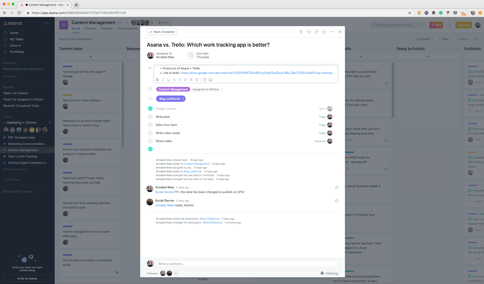 Asana vs
