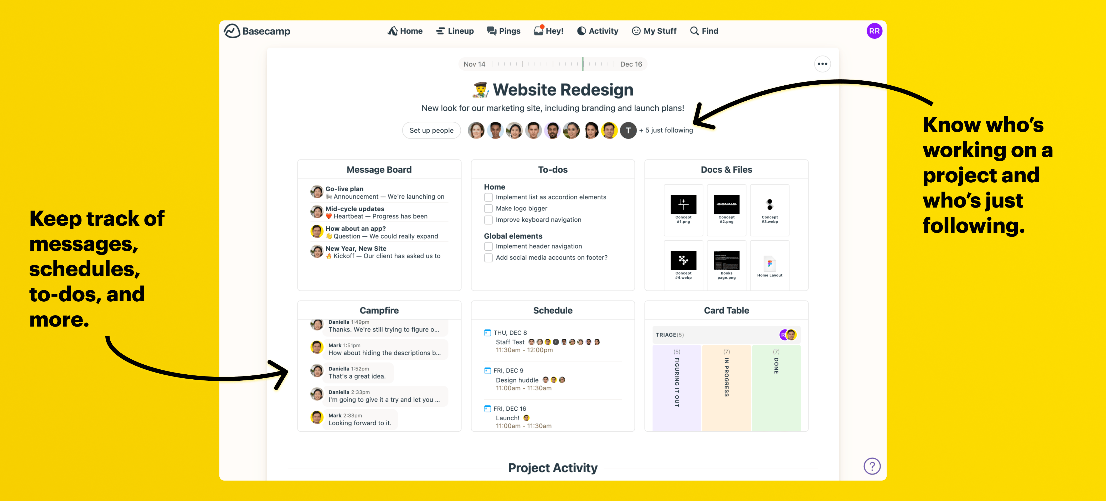 Basecamp User Interface