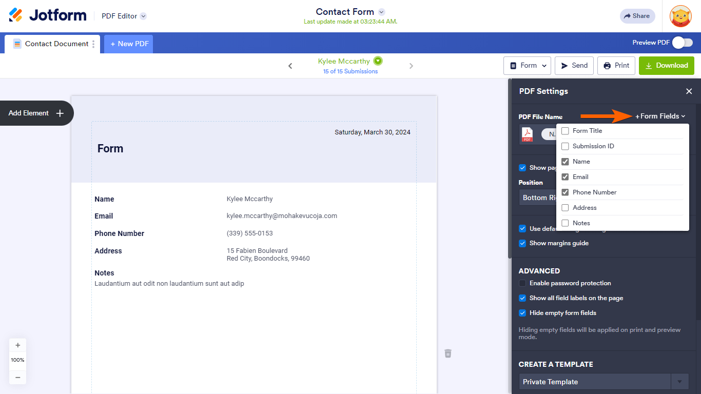 Guide to create dynamic filenames in Jotform PDF Editor