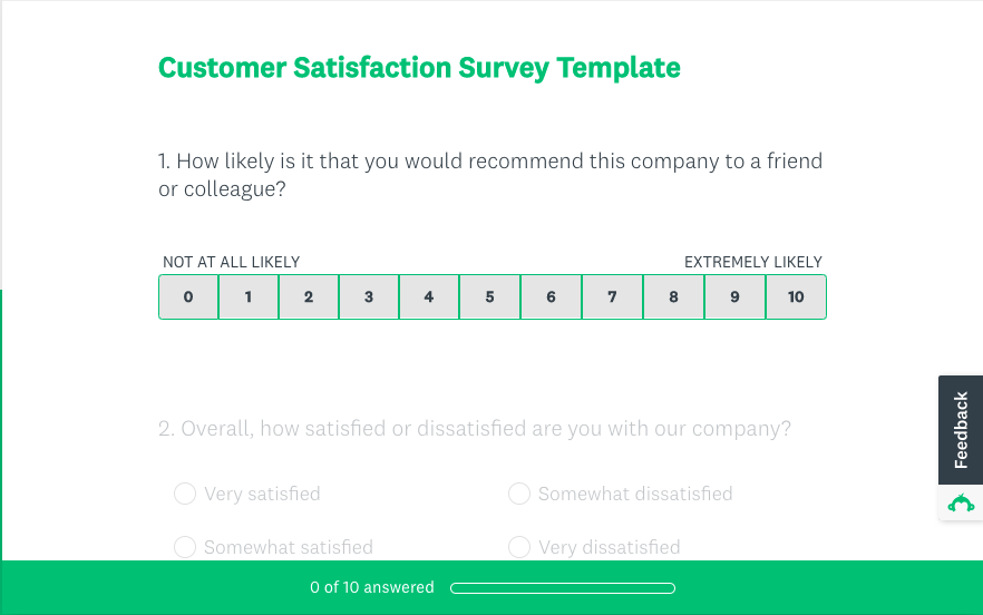 SurveyMonkey Customer Satisfaction Survey Template