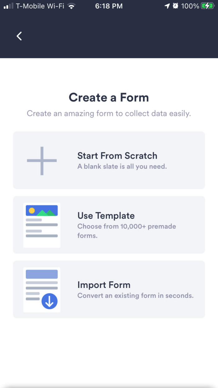 Create a Form in Jotform Mobile Forms App