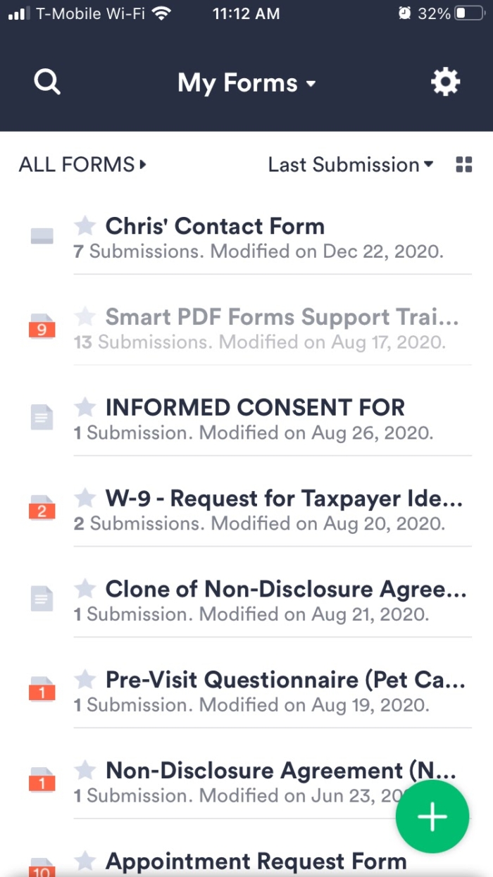 My Forms in the Jotform Mobile Forms App
