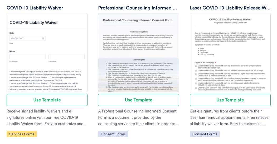 informed consent forms