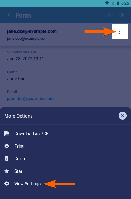 Pasos para ver la configuración en la Bandeja de Entrada de Jotform Mobile Forms