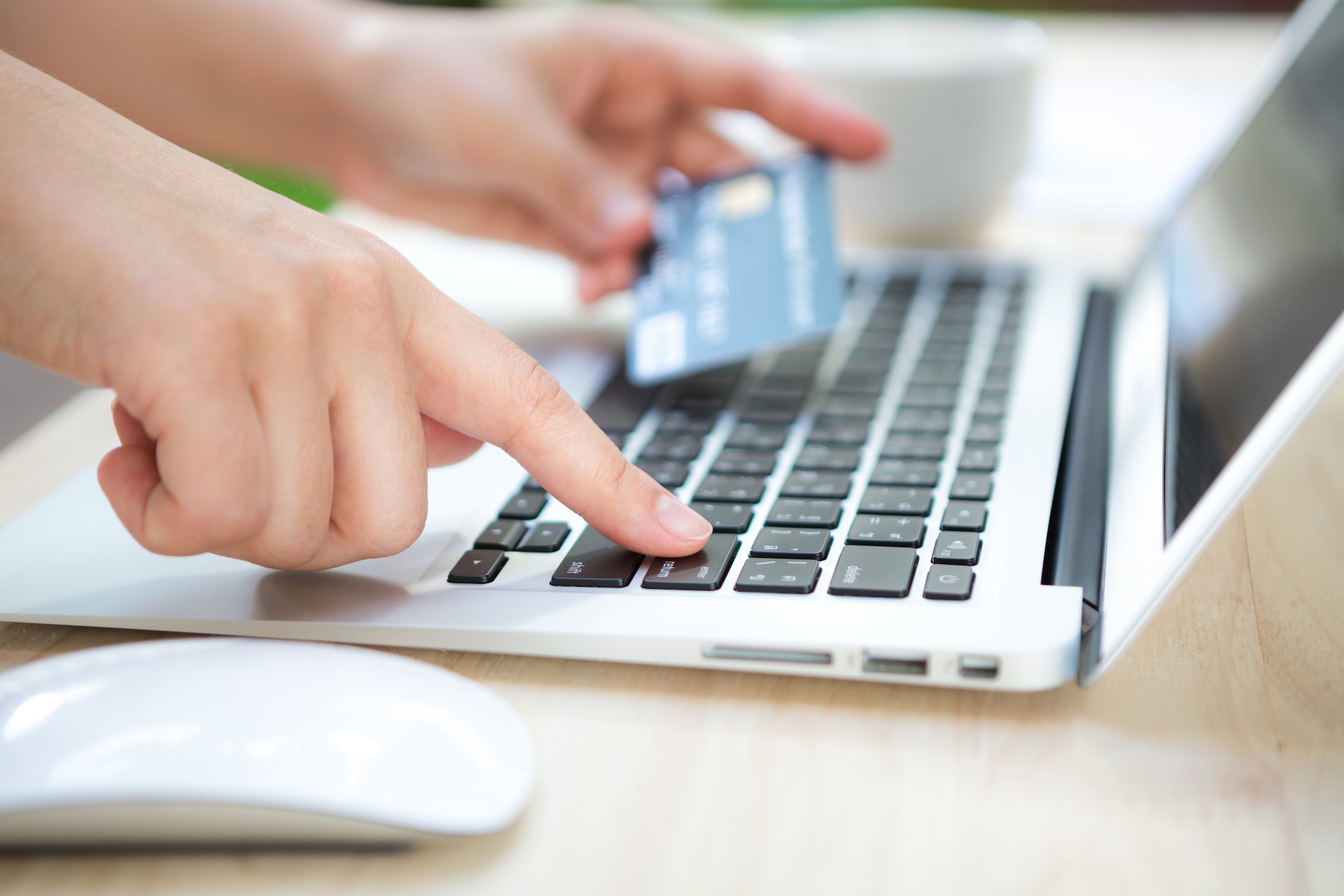 A person using stripe payment system online.