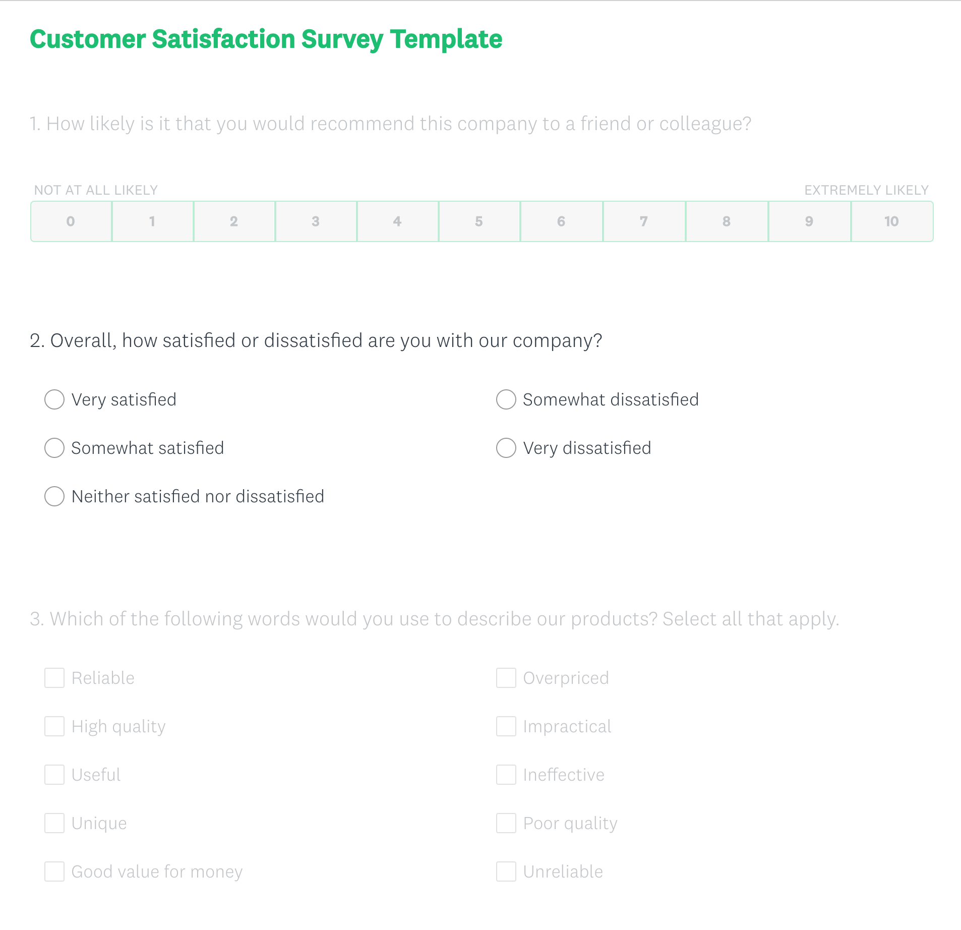 Customer Satisfaction Survey Template