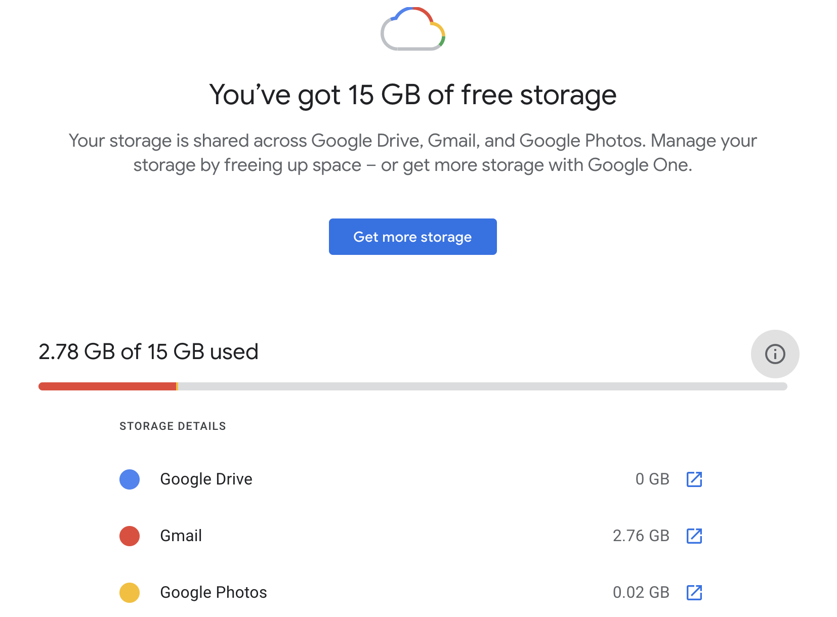 Almacenamiento gratuito de Google Drive
