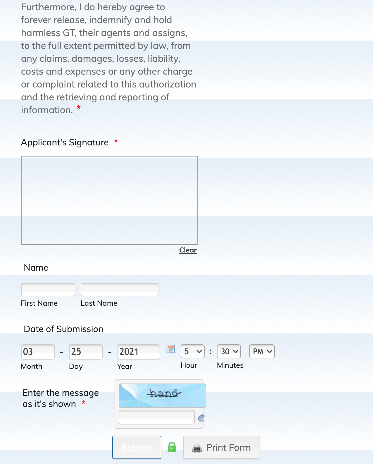 Volunteer Authorization and Consent Form Template
