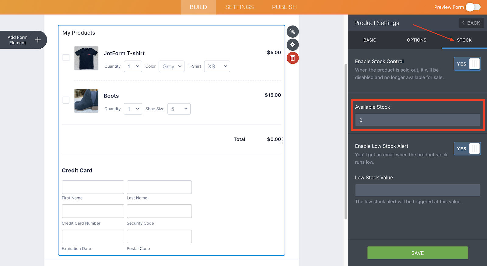 How to hide sold out products via online order forms Image-2
