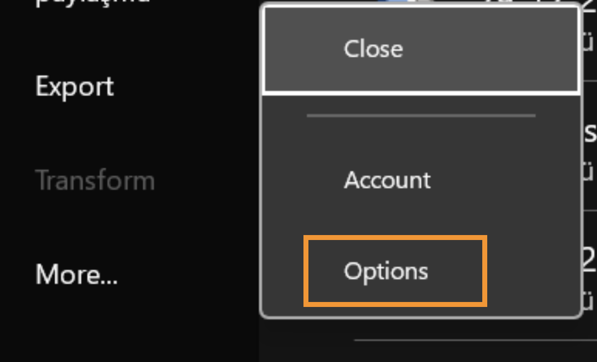 Selecting Options from the File options on Word