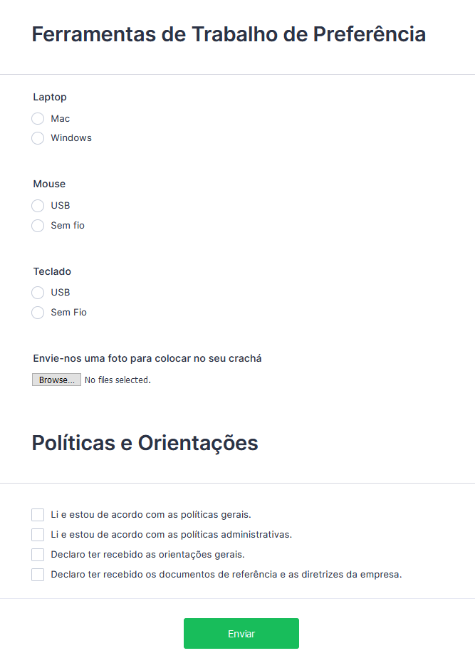 Integração de novo funcionário