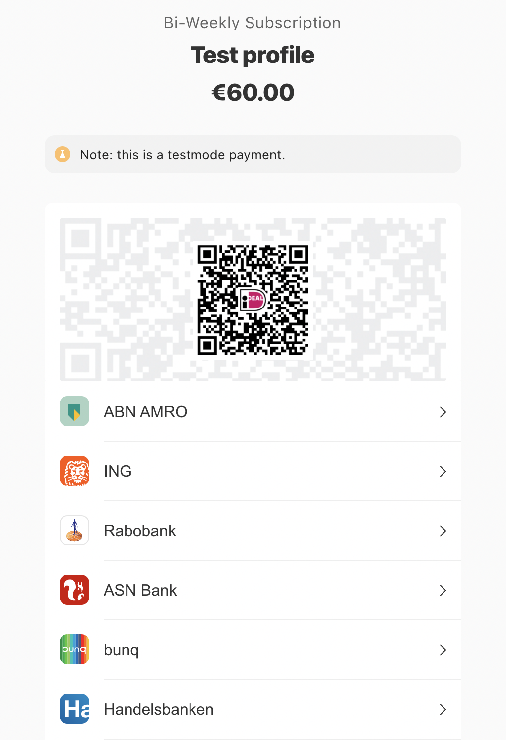 iDEAL Payment System Selecting a Bank