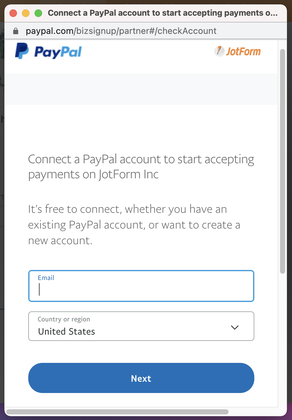 Popup Window to Authenticate to Paypal