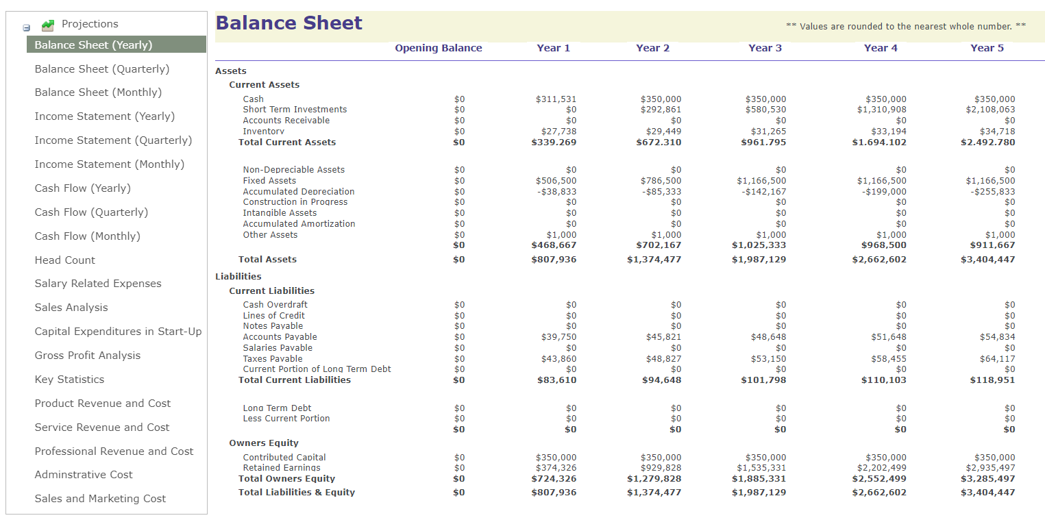 GoSmallBiz Balance Sheet