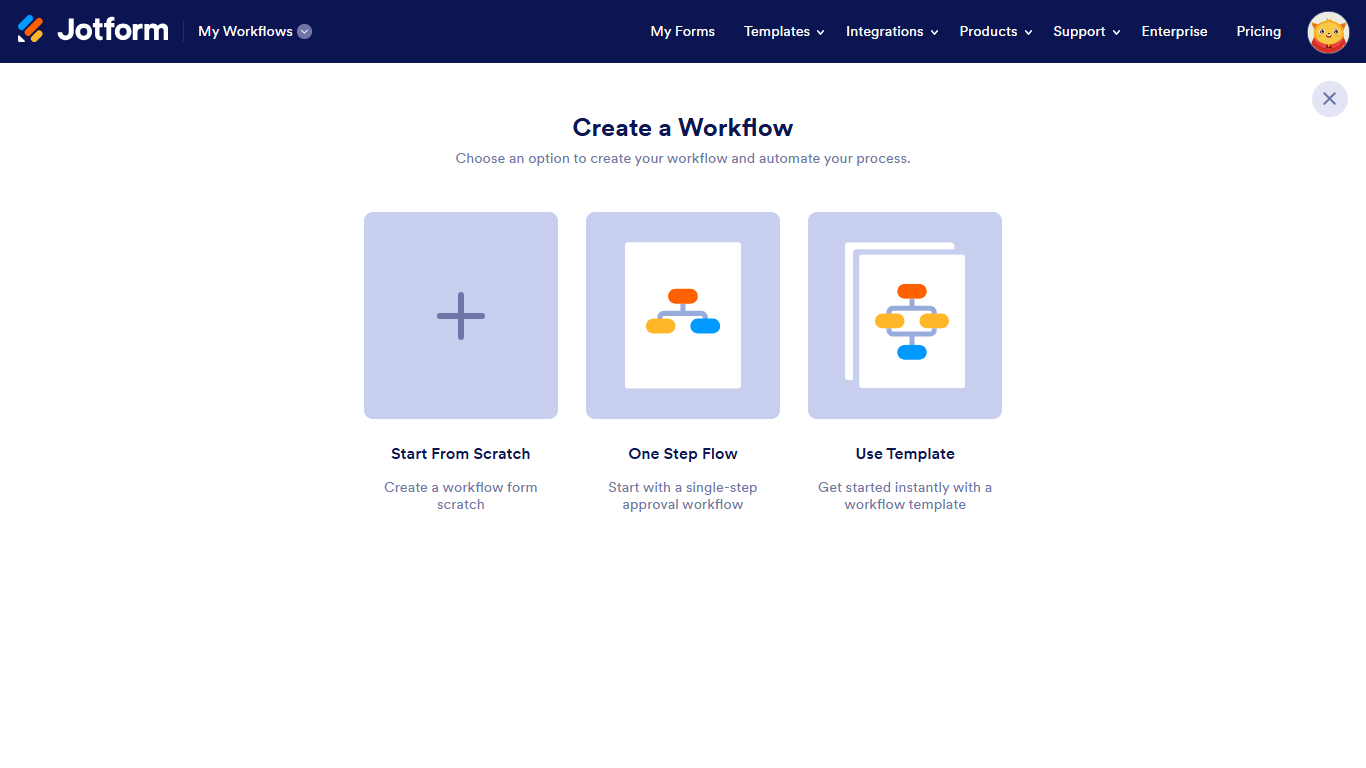 Opciones para Crear un Flujo de Trabajo en Mis Flujos de Trabajo