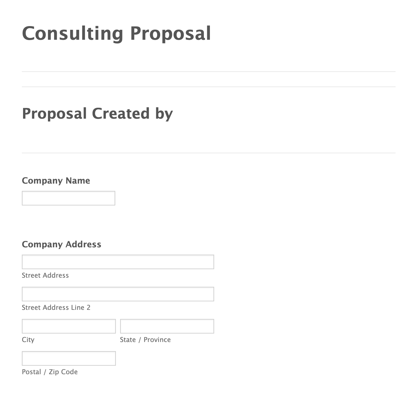 Jotform's Consulting Proposal Form Template