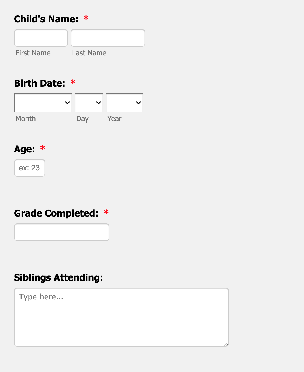 Vacation Bible School Registration Form Template