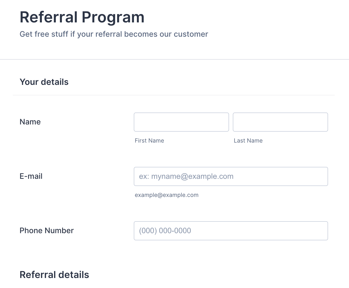 Jotform's Referral Program Form Template