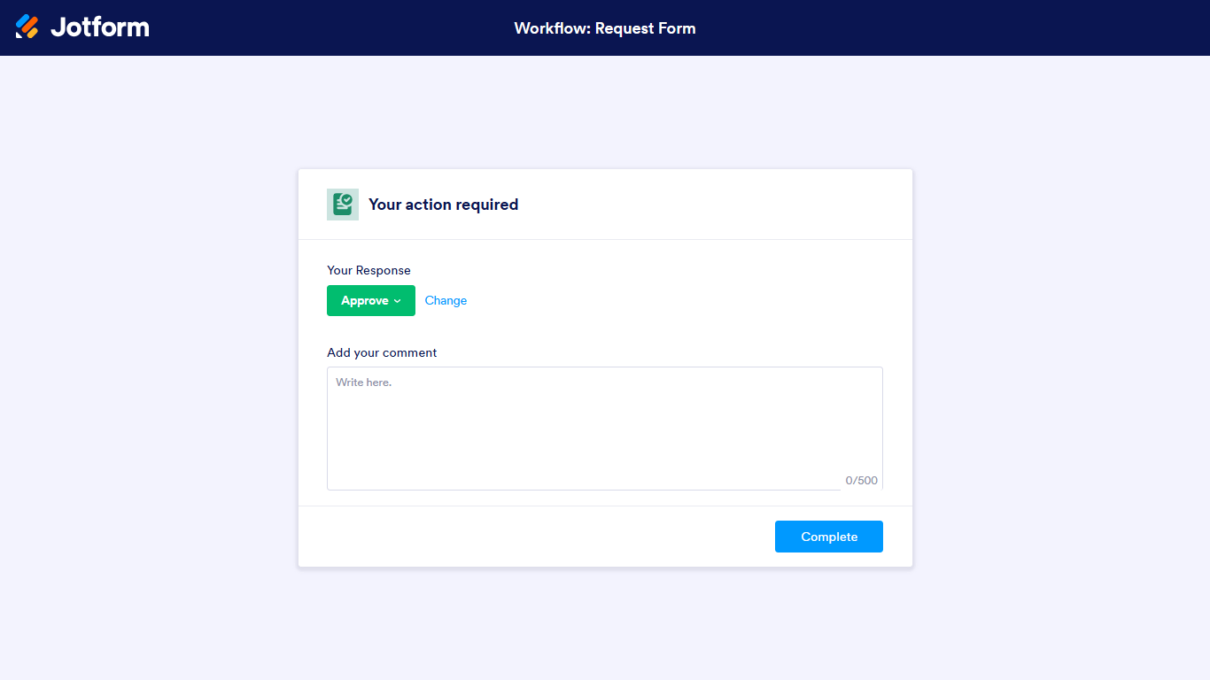 An Approval response form with disabled Require Login