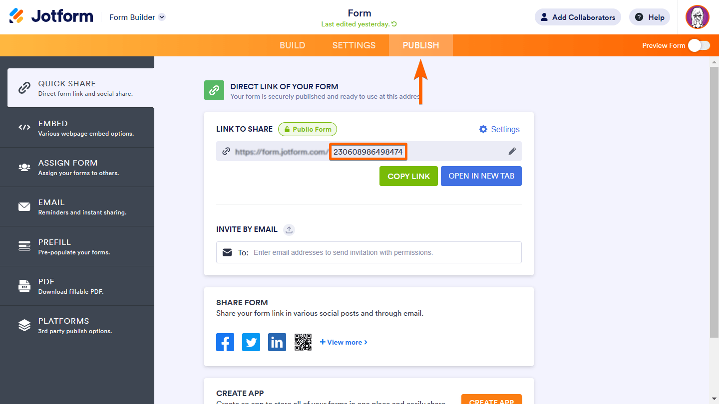 Guides to get the form's ID in Form Builder