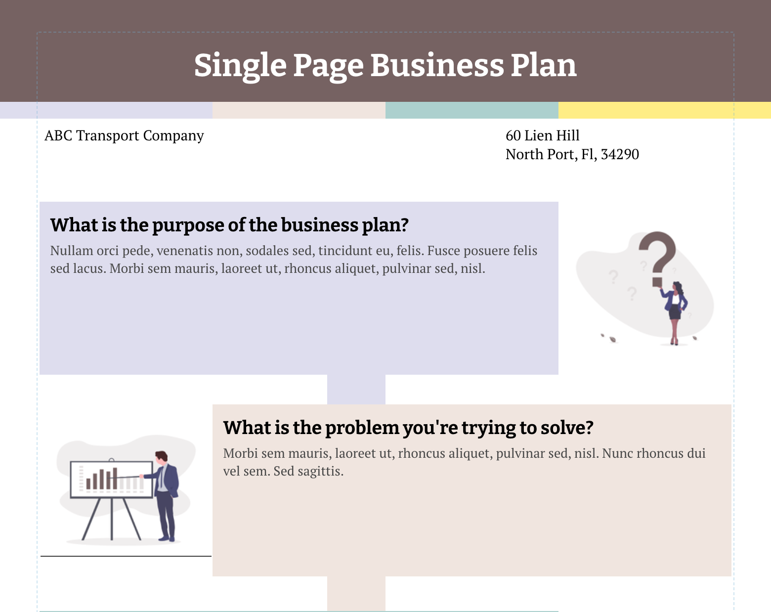 Single Page Business Plan Template