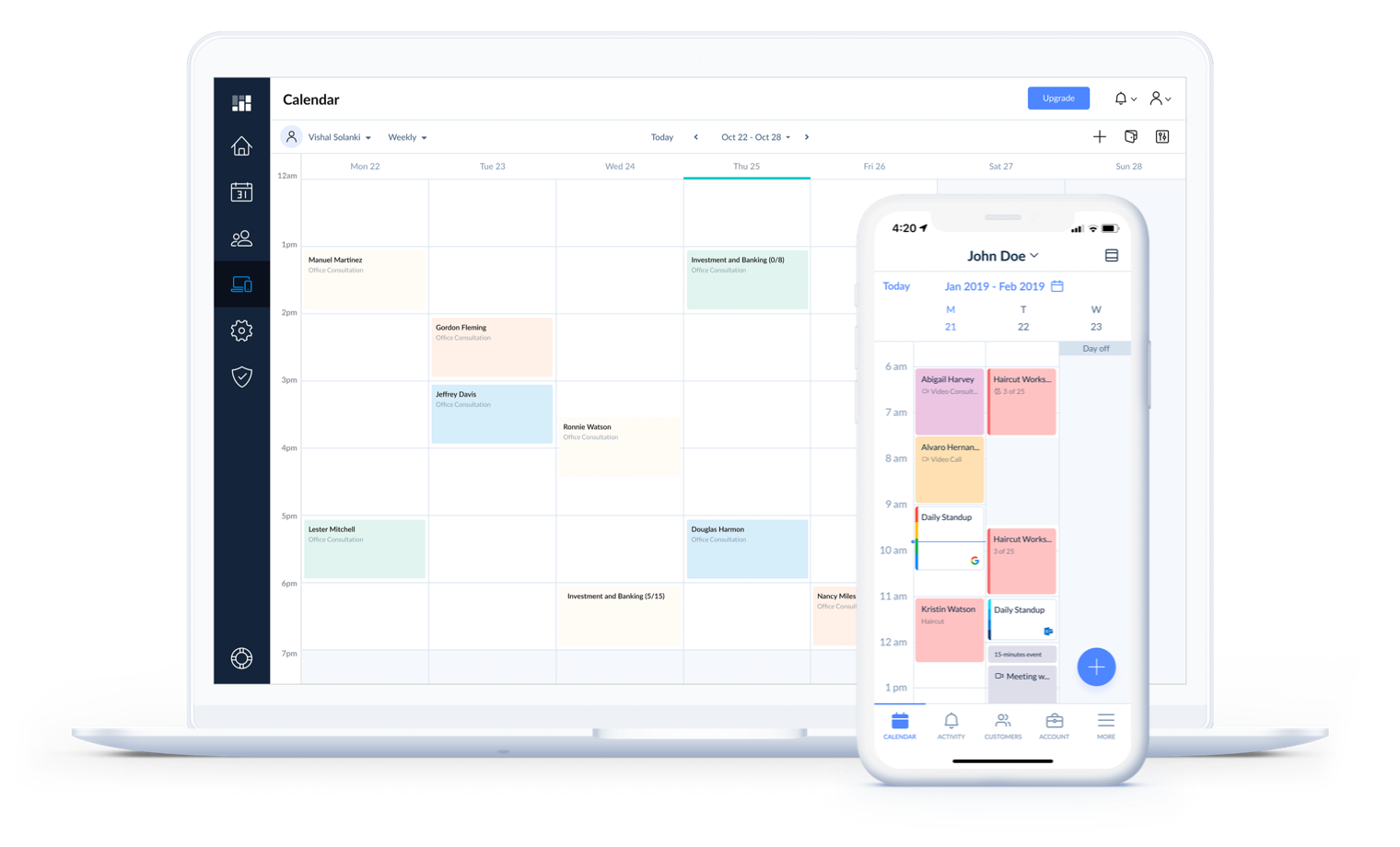 User Interface of Setmore
