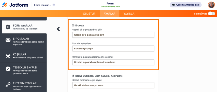 E-posta Doğrulama Alanı Ekleme Image-4