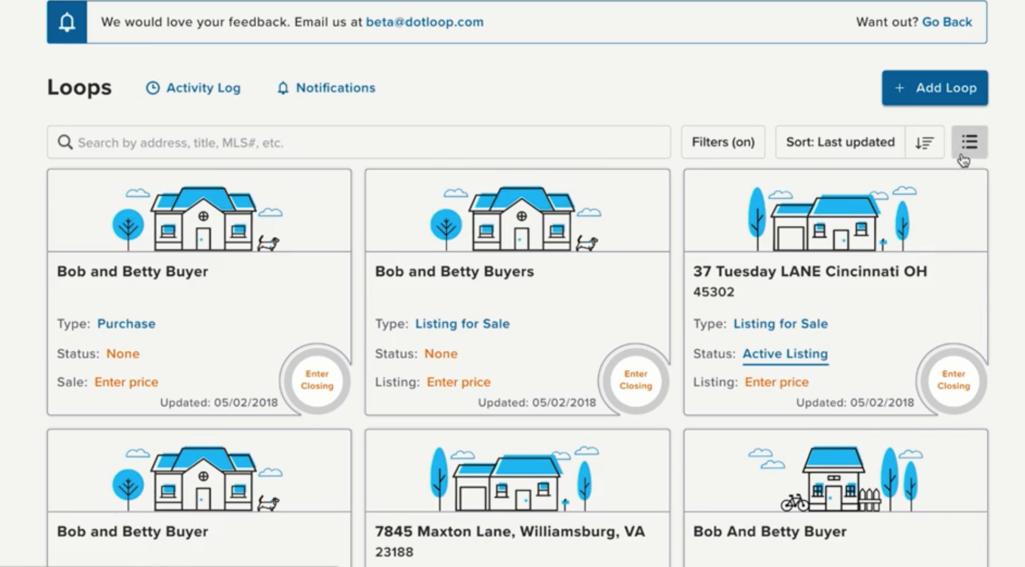 screenshot of dotloop