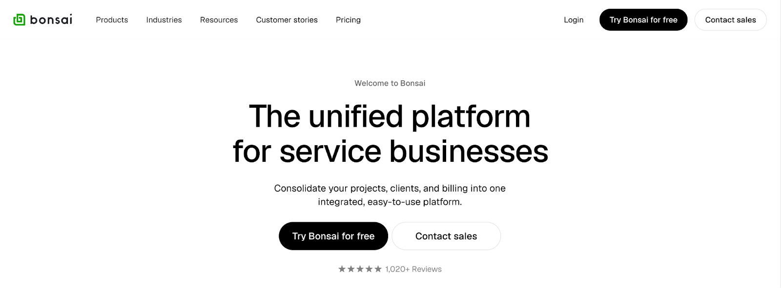 Bonsai Landing Page