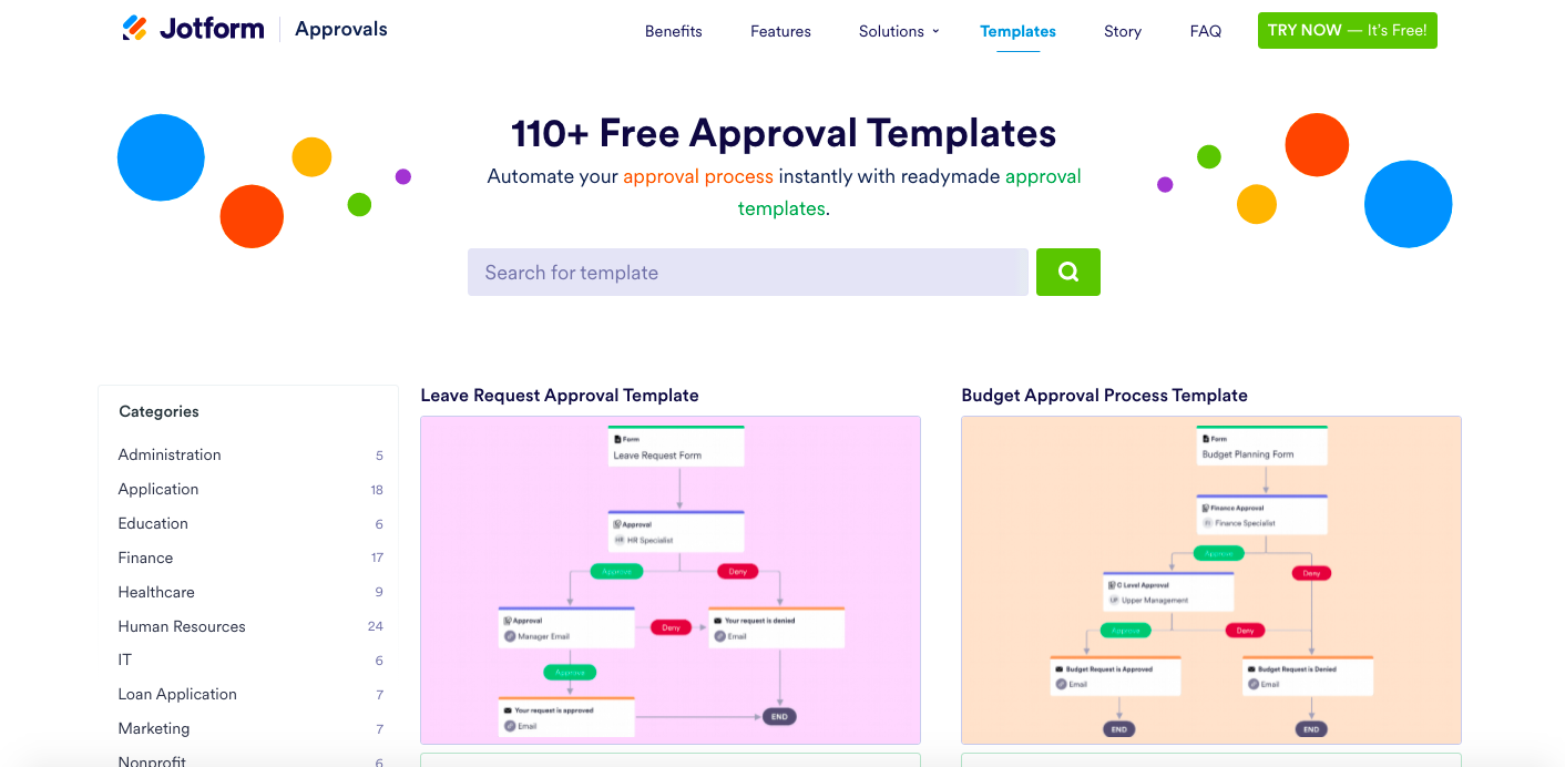 Kick-start your process with Jotform Approvals templates Image-1