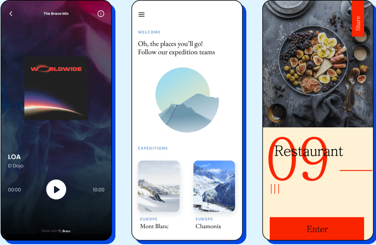 bravo studio app builder mobile user interface