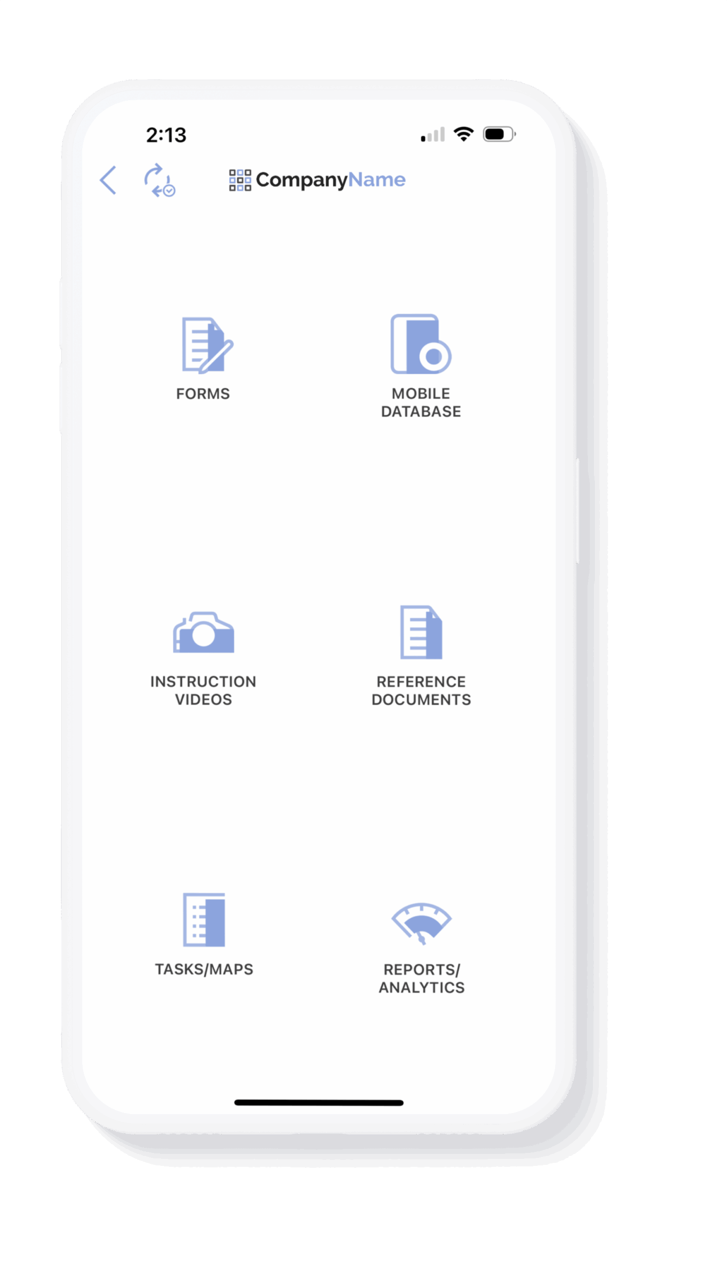 forms on fire mobile user interface