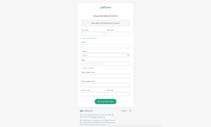 Accept direct debit payments with Jotform and GoCardless Image-2