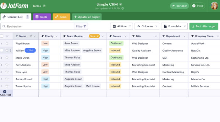 Comment créer un CRM avec les Tableaux Jotform Image-2
