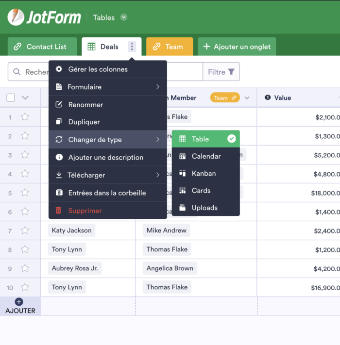 Comment créer un CRM avec les Tableaux Jotform Image-5