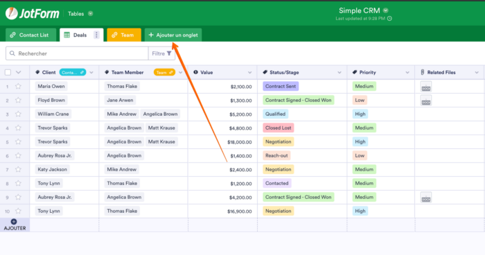 Comment créer un CRM avec les Tableaux Jotform Image-6