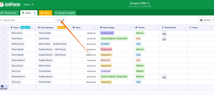Comment créer un CRM avec les Tableaux Jotform Image-9