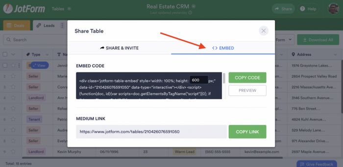 Comment créer un CRM avec les Tableaux Jotform Image-16